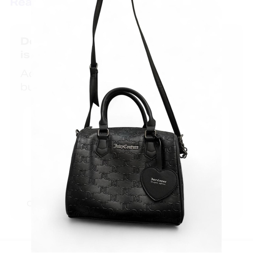 Juicy Couture Black Satchel with Heart Charm